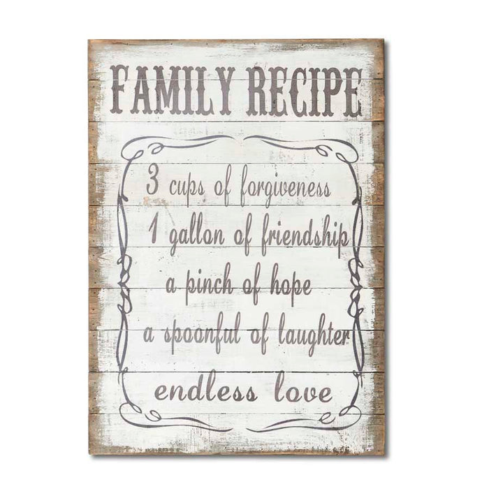 Wooden Family Recipe Wall Plaque