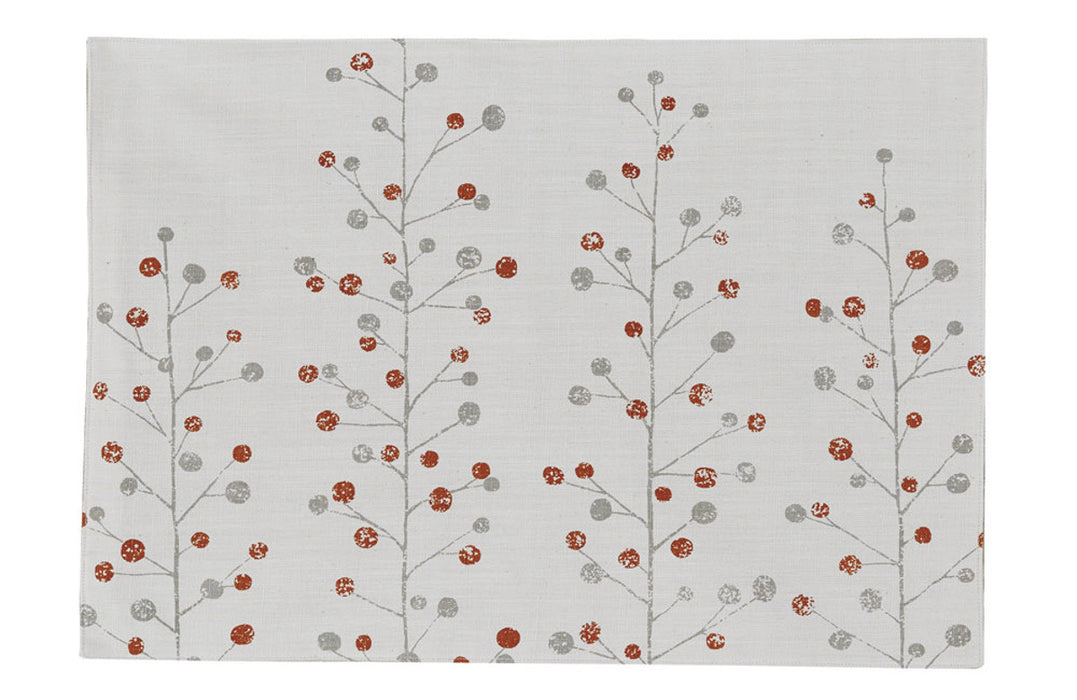 Berry Sprig Printed Placemat - Set of 4