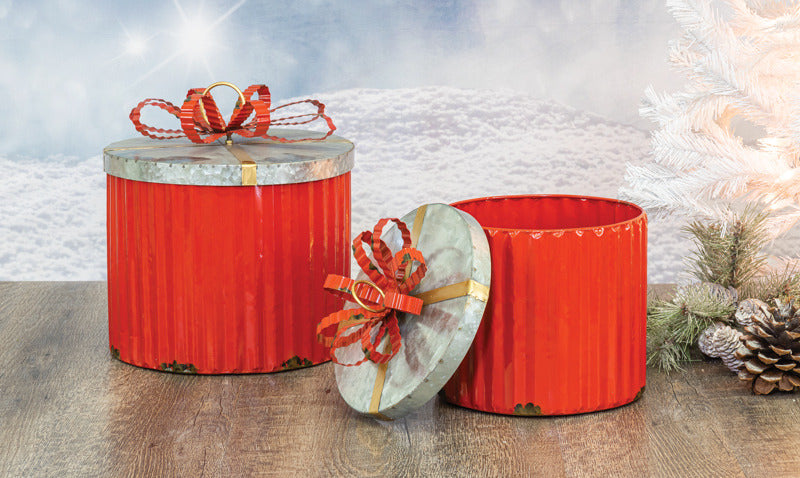 Bright Bow Christmas Container - Set of 2