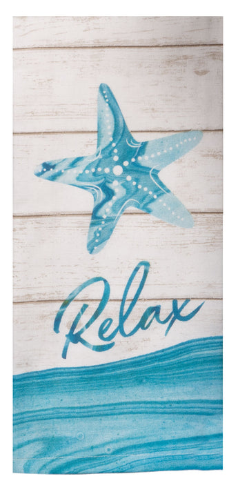 Coastal Tranquility Relax Starfish Tea Towel
