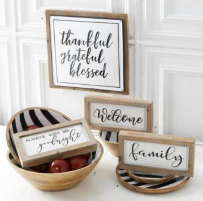 Natural Wood Frame with White Enamel Insert - 3 Styles