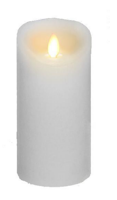 3x6 Wax Flickering White Candle - Battery Operated