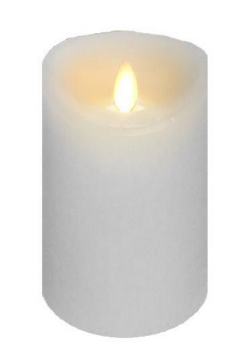 4x6 Wax Flickering Ivory Candle - Battery Operated