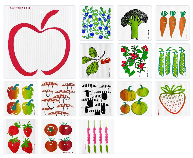 Fruit & Veggies - Kattinatt Dishcloths
