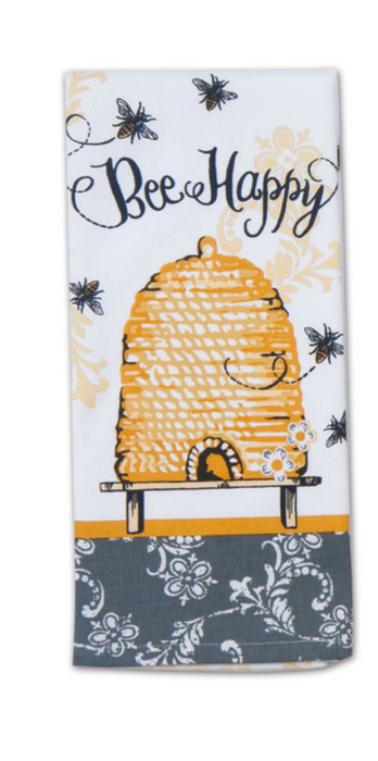 Queen Bee Happy Tea Towel